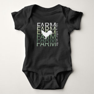 Life Is Better On The Farm with Rooster Baby Bodysuit