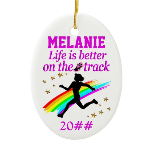 LIFE IS BETTER ON THE TRACK PERSONALIZED ORNAMENT
