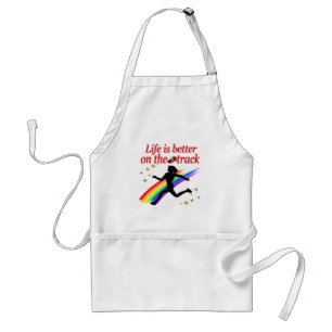 LIFE IS BETTER ON THE TRACK RUNNER DESIGN ADULT APRON