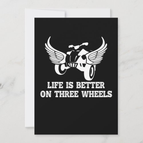 Life Is Better On Three Wheels Wheeler Trike Gift Invitation