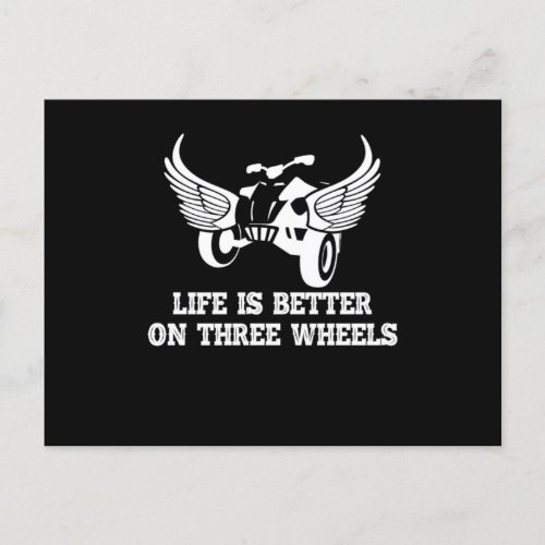 Life Is Better On Three Wheels Wheeler Trike Gift Postcard