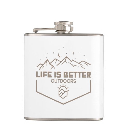 Life Is Better Outdoors Wrapped Flask