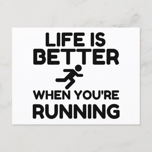 Life Is Better Running Postcard