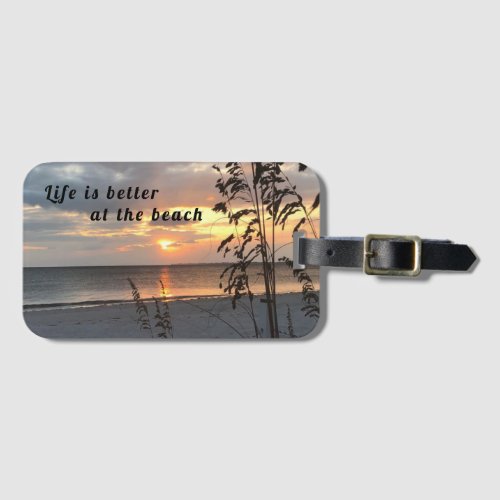 Life is better Sunset Acrylic Luggage Tag