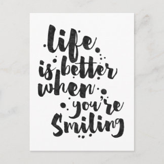 Life Is Better When Smiling - Inspirational Card