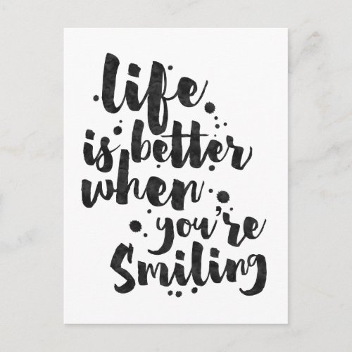 Life Is Better When Smiling _ Inspirational Card