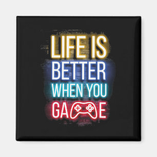 Life Is Better When U Game Controller Video Games Magnet