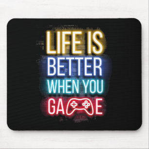 Life Is Better When U Game Controller Video Games Mouse Pad