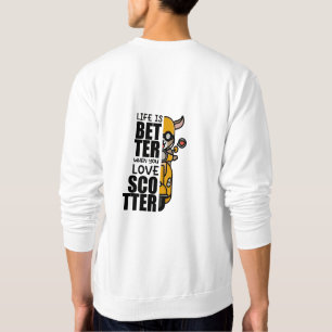 "Life Is Better When You Love Scooter" – Cute Goat Embroidered Sweatshirt