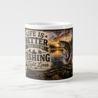 Life Is Better When You’re Fishing – Bass Design Giant Coffee Mug