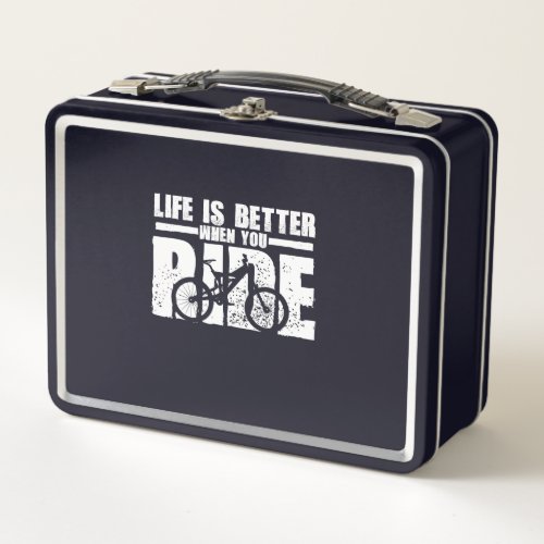 life is better when you ride mountain bike metal lunch box