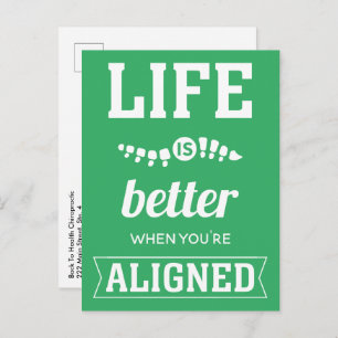 Life Is Better When You're Aligned Chiropractic Postcard