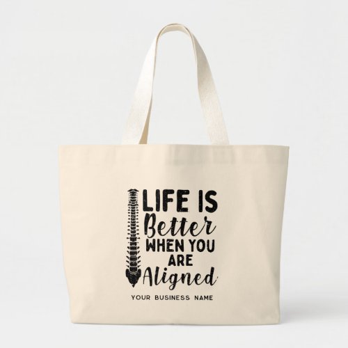 Life is Better When Youre Aligned Chiropractor Large Tote Bag