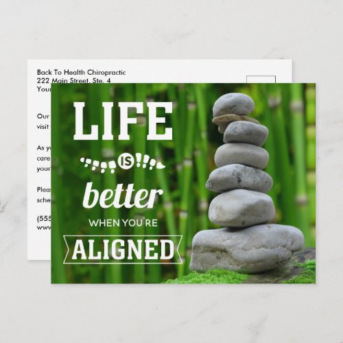 Life Is Better When You're Aligned Zen Chiro Postcard