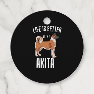 Life Is Better With A Akita Favor Tags