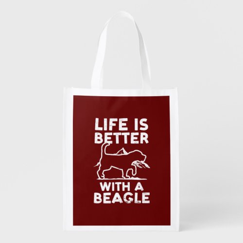 Life Is Better With A Beagle Design Beagle Hunting Grocery Bag