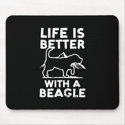 Life Is Better With A Beagle Design Beagle Hunting Mouse Pad