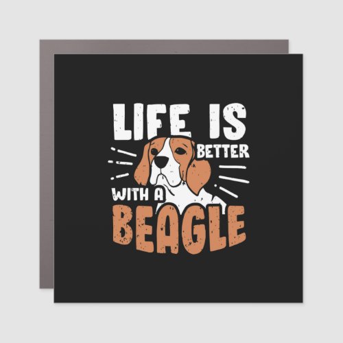 Life Is Better With A Beagle Dog Car Magnet