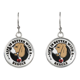 Life Is Better With A Beagle Earrings