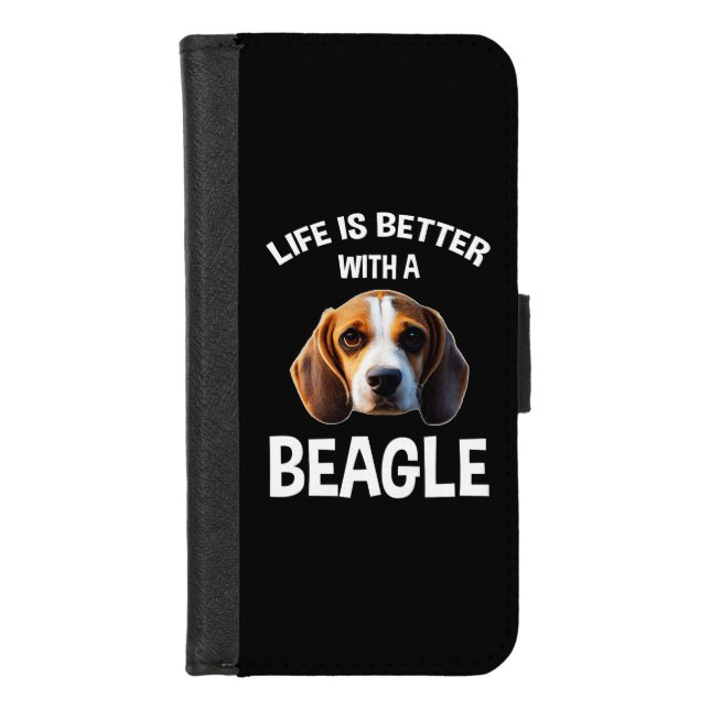 Life Is Better With A Beagle iPhone Wallet Case (Front)