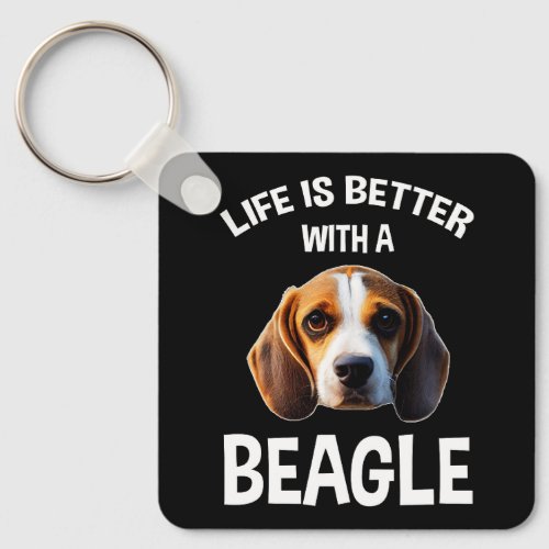 Life Is Better With A Beagle Keychain