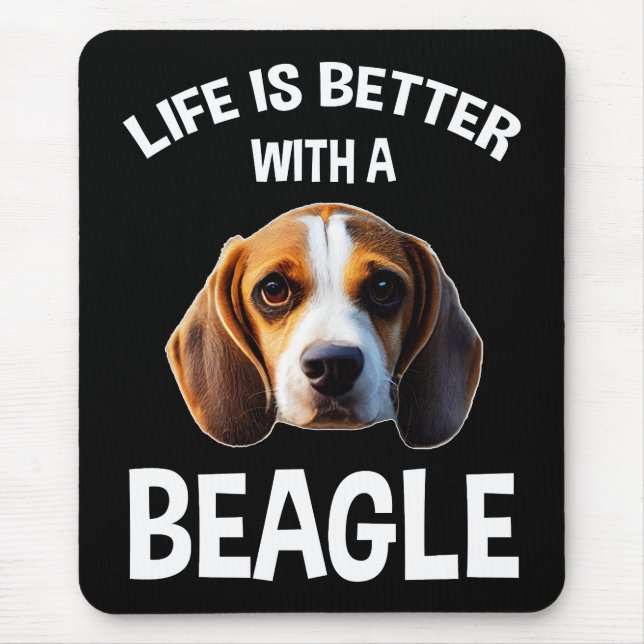Life Is Better With A Beagle Mouse Pad (Front)