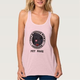 Life Is Better With A Black Labrador Personalized Flowy Racerback Tank Top