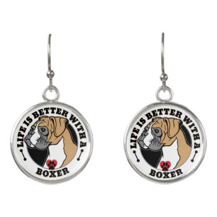 Life Is Better With A Boxer Earrings