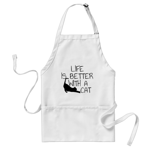 Life Is Better With A Cat  Adult Apron (Front)