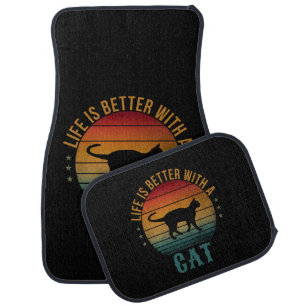 LIFE IS BETTER WITH A CAT CAR FLOOR MAT