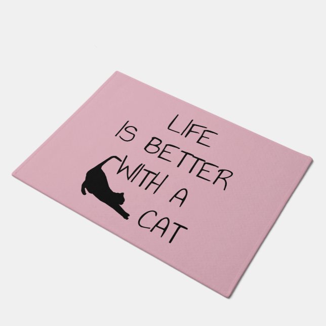Life Is Better With A Cat - Cat Lovers    Doormat (Angled)