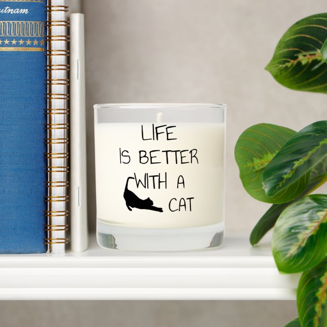 Life Is Better With A Cat - Cat Lovers    Scented Candle (Shelf)