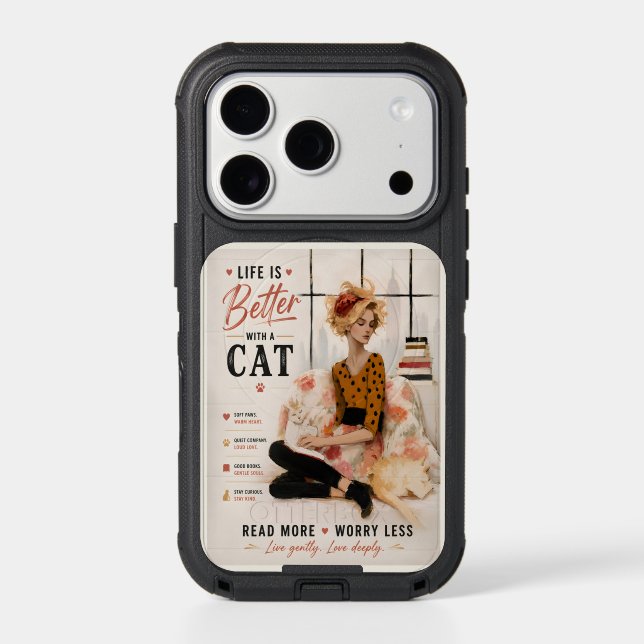 Life Is Better With A Cat Otterbox iPhone Case (Back)