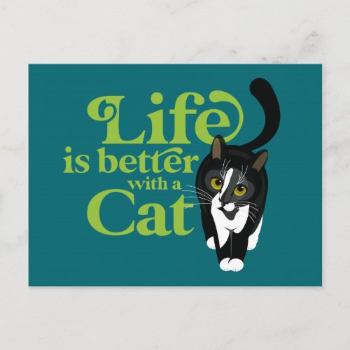 Life is better with a cat Postcard