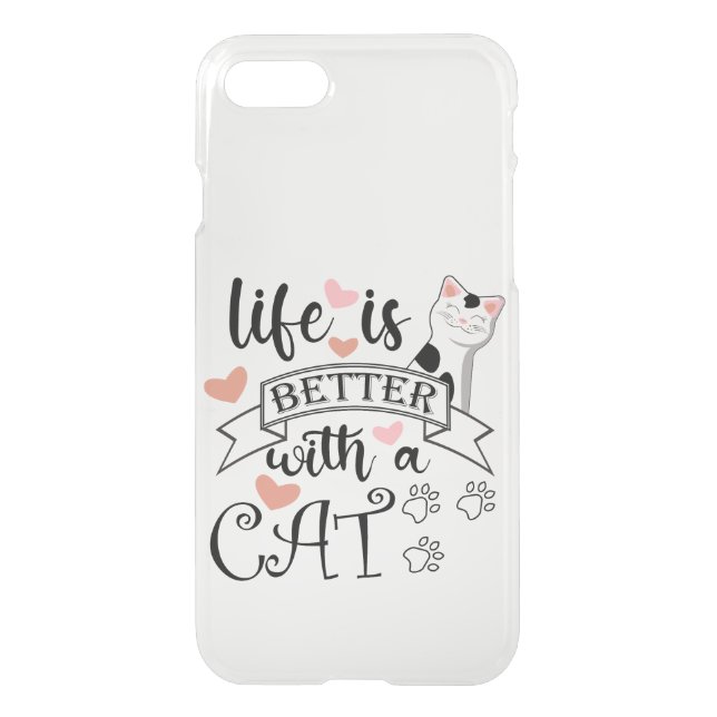 Life is Better With a Cat quote slogan Uncommon iPhone Case (Back)