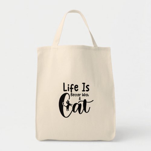 Life is better with a cat tote bag