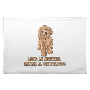 Life Is Better With A Cavapoo - Funny Dog Lover 1 Cloth Placemat