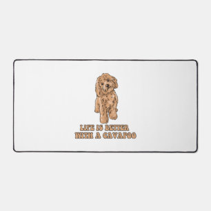 Life Is Better With A Cavapoo - Funny Dog Lover 1 Desk Mat
