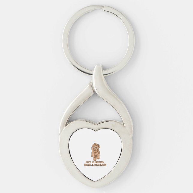 Life Is Better With A Cavapoo - Funny Dog Lover  1 Keychain (Front)