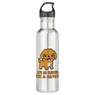 Life Is Better With A Cavapoo - Funny Dog Lover   Stainless Steel Water Bottle