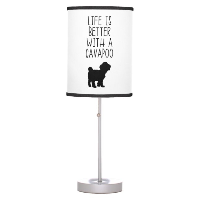 Life Is Better With A Cavapoo  Table Lamp (Front)