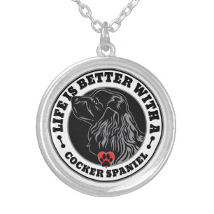 Life Is Better With A Cocker Spaniel Silver Plated Necklace