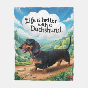 Life Is Better With A Dachshund Fleece Blanket