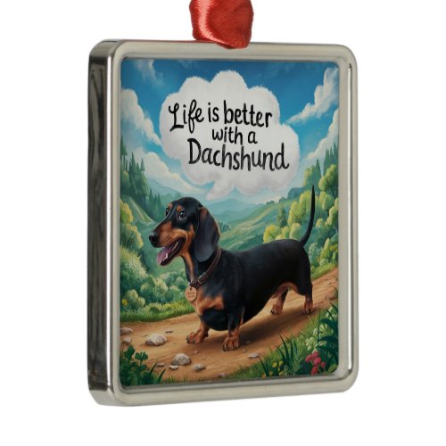 Life Is Better With A Dachshund Metal Ornament
