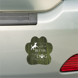 Life is better with a Dog Car Magnet - Green