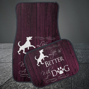 Life is better with a Dog Car Mats - Magenta