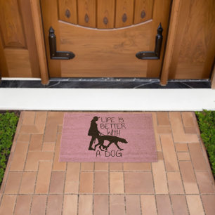 Life Is Better With A Dog - Dog Lovers  Fiber Doormat