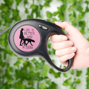Life Is Better With A Dog - Dog Lovers Retractable Pet Leash