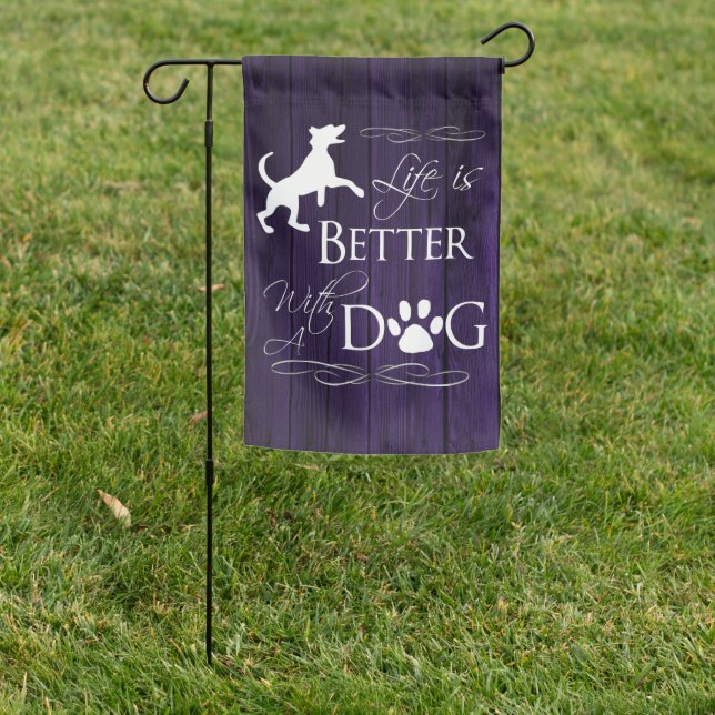 Life is better with a Dog Flag - Purple (In SItu)