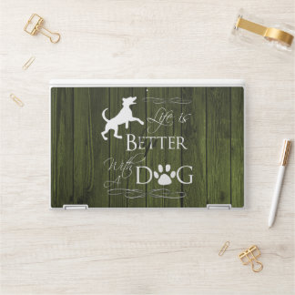 Life is better with a Dog HP Laptop Skin - Green